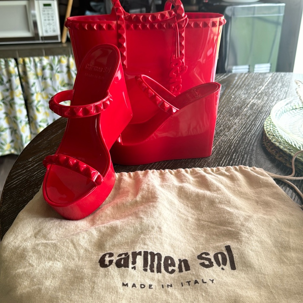 new carmen sol platform sandal set